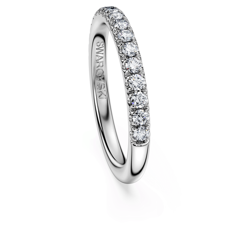 swarovski خاتم eternity، ألماس مُصنع في المختبر بإجمالي 0 4 قيراط، شكل دائري، ذهب أبيض عيار 18