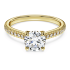 swarovski خاتم سوليتير eternity، أحجار ألماس مُصنعة في المختبر بإجمالي 1 2 قيراط، قطع مستدير، ذهب أصفر عيار 18