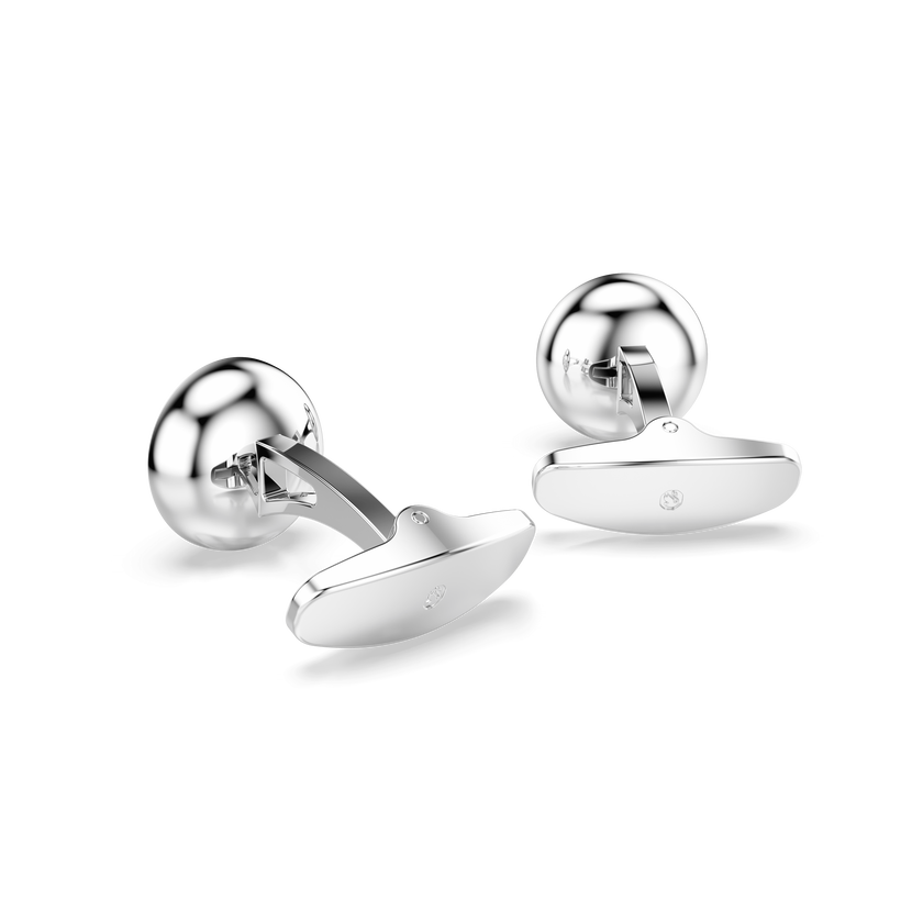 swarovski أزرار أكمام una angelic، قطع مُستدير، لون أبيض، طلاء روديوم