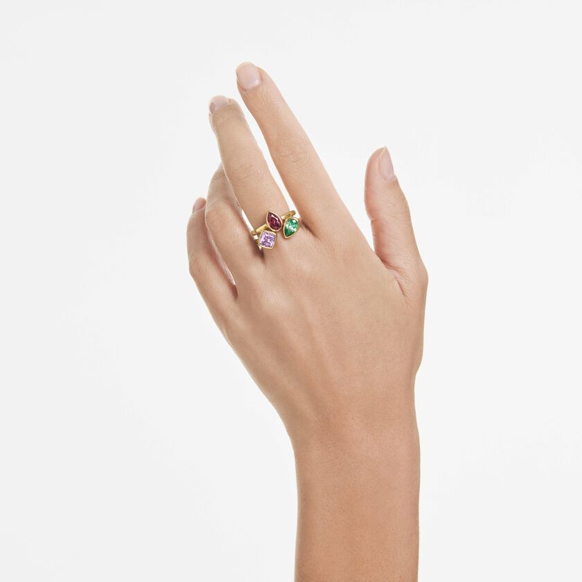 swarovski خاتم كوكتيل imber، طقم من قطعتين، قطع متنوع، ألوان متعددة، لمسة نهائية من الذهب عيار 18 قيراط
