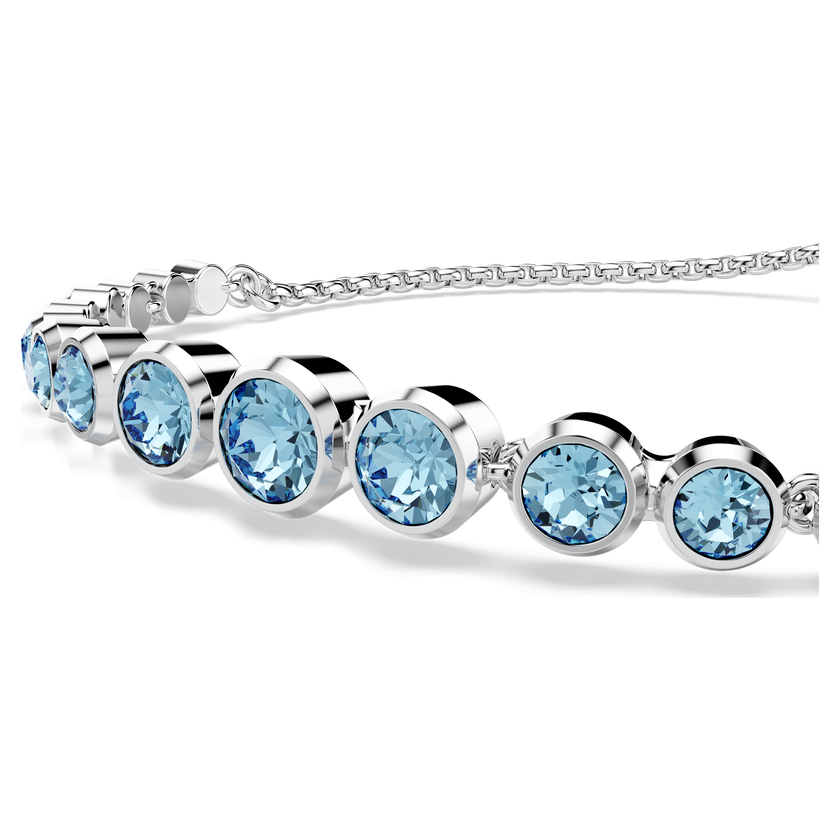 swarovski سوار imber tennis، قطع مستدير متنوع، لون أزرق، طلاء روديوم