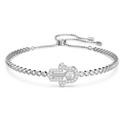 swarovski سوار subtle، على شكل يد، لون أبيض، طلاء روديوم