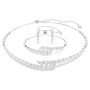 swarovski طقم mesmera، طقم  3 ، قطع ماركيز، لون أبيض، طلاء روديوم