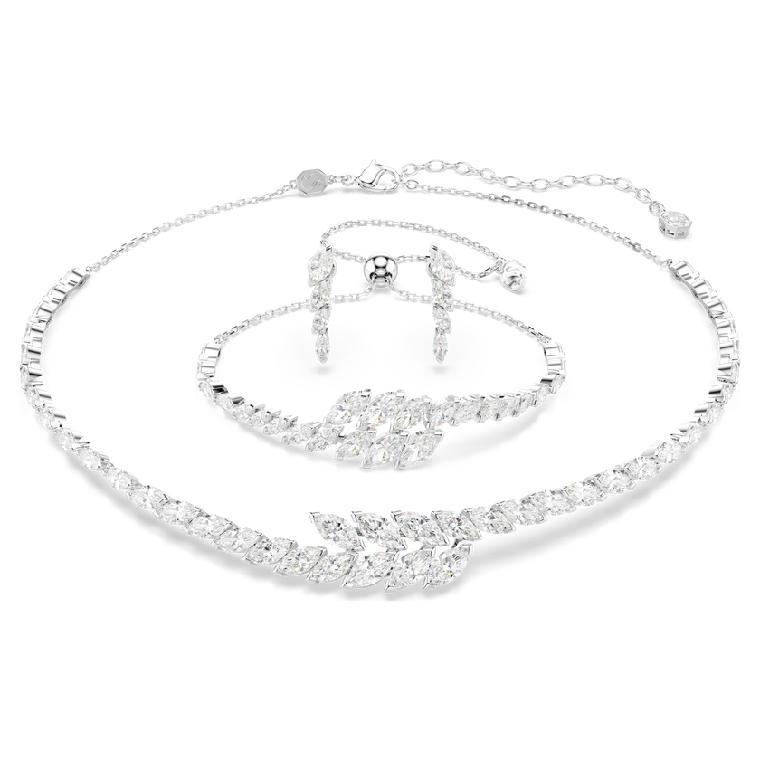 swarovski طقم mesmera، طقم  3 ، قطع ماركيز، لون أبيض، طلاء روديوم