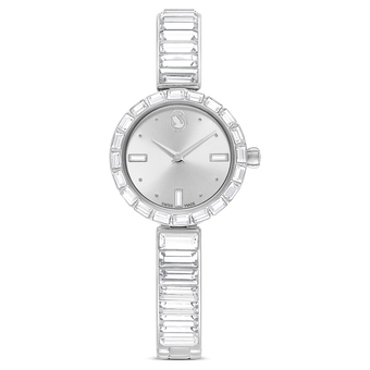 swarovski ساعة matrix bangle، صناعة سويسرية، سوار كريستال، لون أبيض، ستانلس ستيل