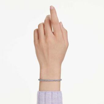 swarovski سوار تنس imber emily، قطع مُستدير، لون أزرق، طلاء روديوم