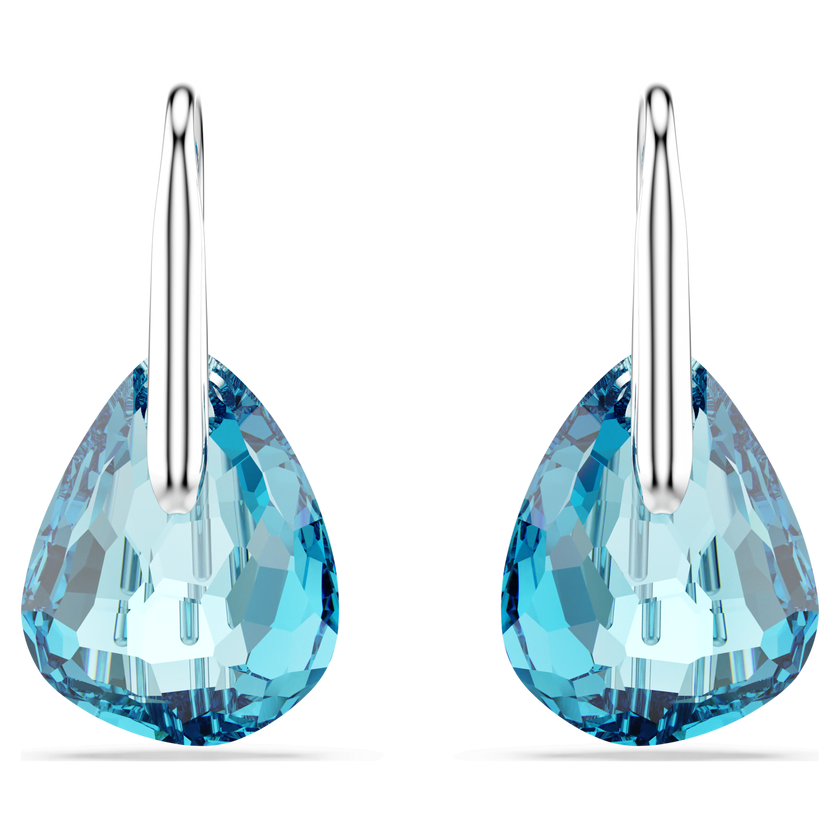 swarovski أقراط متدلية galet، لون أزرق فاتح، طلاء روديوم