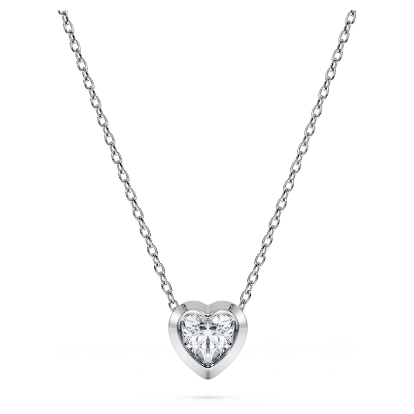 swarovski قلادة eternity، ألماس مُصنع في المختبر إجمالي 0 5 قيراط، شكل قلب، فضة استرليني