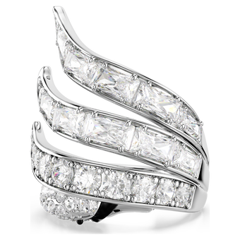 swarovski خاتم كوكتيل vienna، قطع متنوع، بجعة، لون أبيض، طلاء روديوم