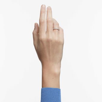 swarovski خاتم matrix vitorre، قطع مستدير، لون أبيض، لمسة نهائية باللون الفضي