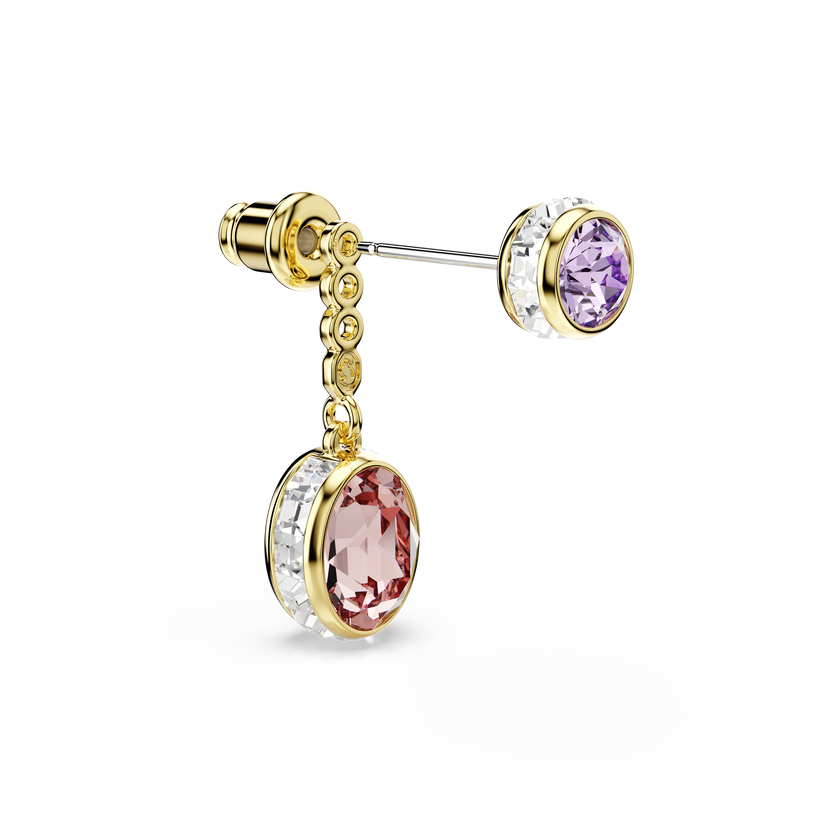 swarovski أقراط متدلية chroma، قطع متنوع، ألوان متعددة، طلاء باللون الذهبي