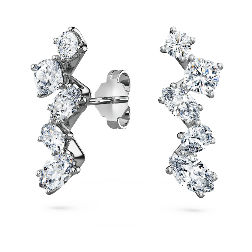 swarovski حلي الأذن galaxy، أحجار ألماس مُصنعة في المختبر بإجمالي 1 25 قيراط، ذهب أبيض عيار 18