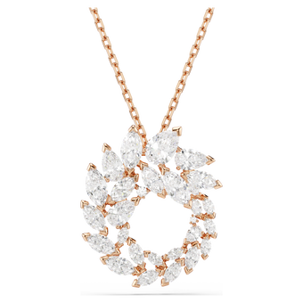 swarovski قلادة mesmera، قطع ماركيز، لون أبيض، لمسة نهائية من الذهب الوردي عيار 18 قيراط
