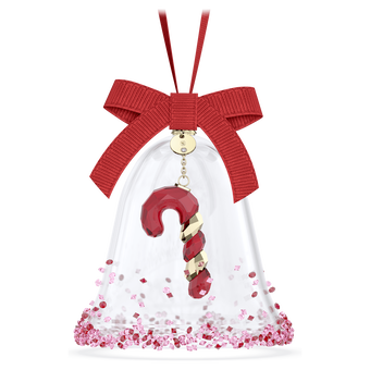 swarovski قطعة زينة holiday cheers على شكل جرس به مجسم حلوى، لون أحمر