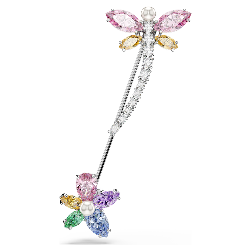 بروش ariana grande x swarovski، قطع متنوع، شكل يعسوب، ألوان متعددة، طلاء روديوم