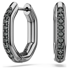 swarovski dextera hoop earrings octagon shape round cut white ruthenium plated