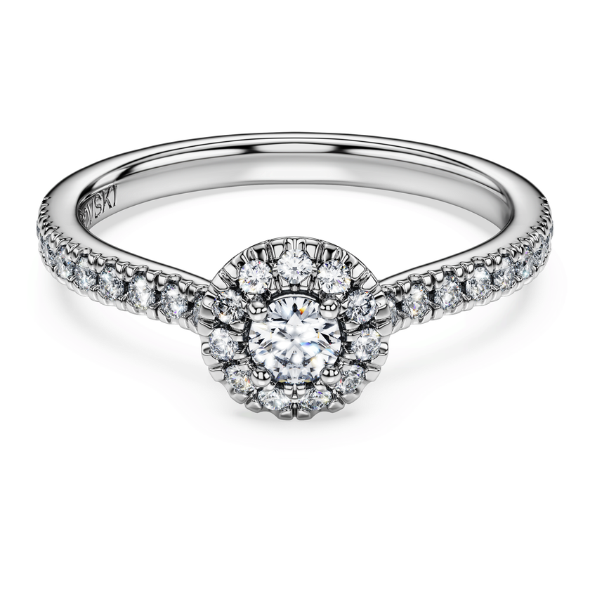swarovski خاتم سوليتير eternity، أحجار ألماس مُصنعة في المختبر بإجمالي 0 45 قيراط، فضة إسترليني