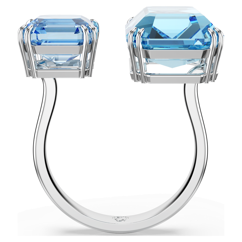 swarovski خاتم مفتوح millenia، مثمن، لون أزرق، طلاء روديوم