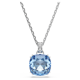swarovski قلادة millenia، قطع كوشن، لون أزرق، طلاء روديوم