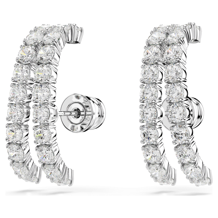 swarovski حِلى للأذن matrix، قطع مستدير، لون أبيض، طلاء روديوم