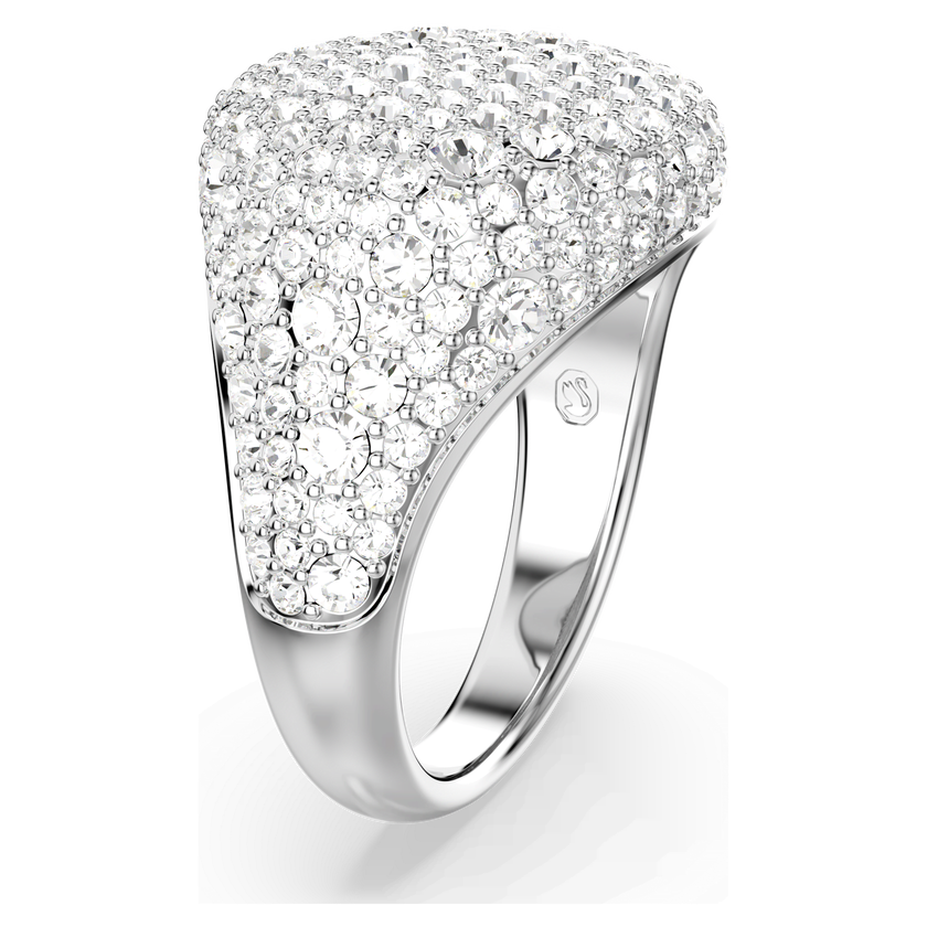 swarovski خاتم كوكتيل sublima، لون أبيض، طلاء روديوم