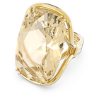 خاتم Harmonia كوكتيل، مزدان بكريستال كبير الحجم، لون ذهبي، طلاء بلون ذهبي