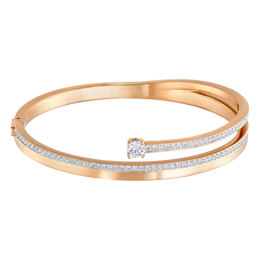 swarovski سوار fresh، لون أبيض، طلاء ذهبي وردي