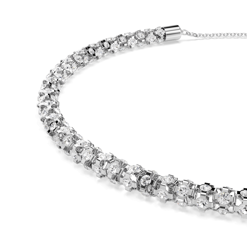swarovski dextera necklace  round cut  white  stainless steel