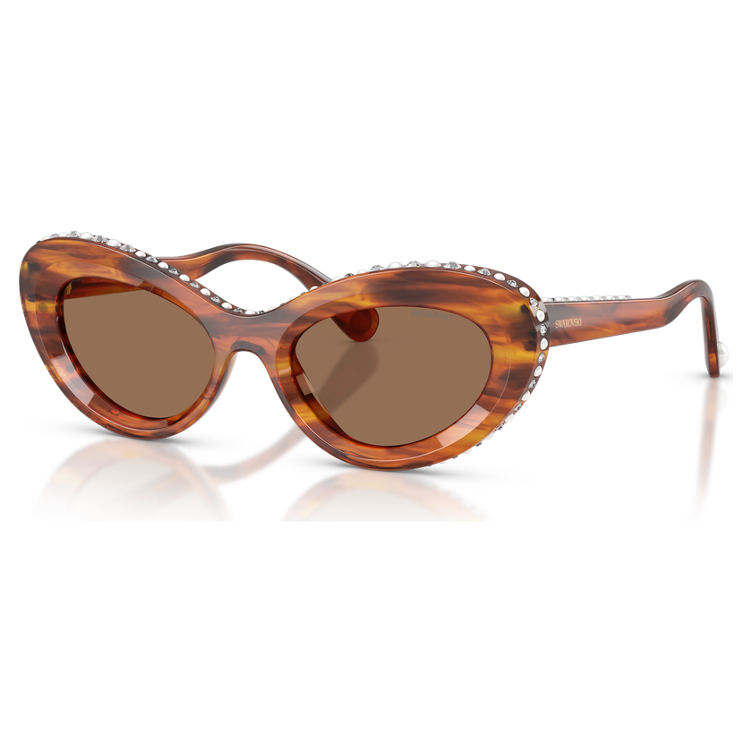 swarovski sunglasses  cat eye shape  sk6061u  brown