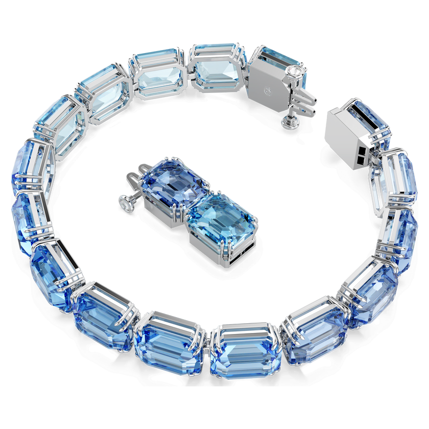 swarovski سوار millenia، قطع مثمن، لون متدرج، لون أزرق، طلاء روديوم