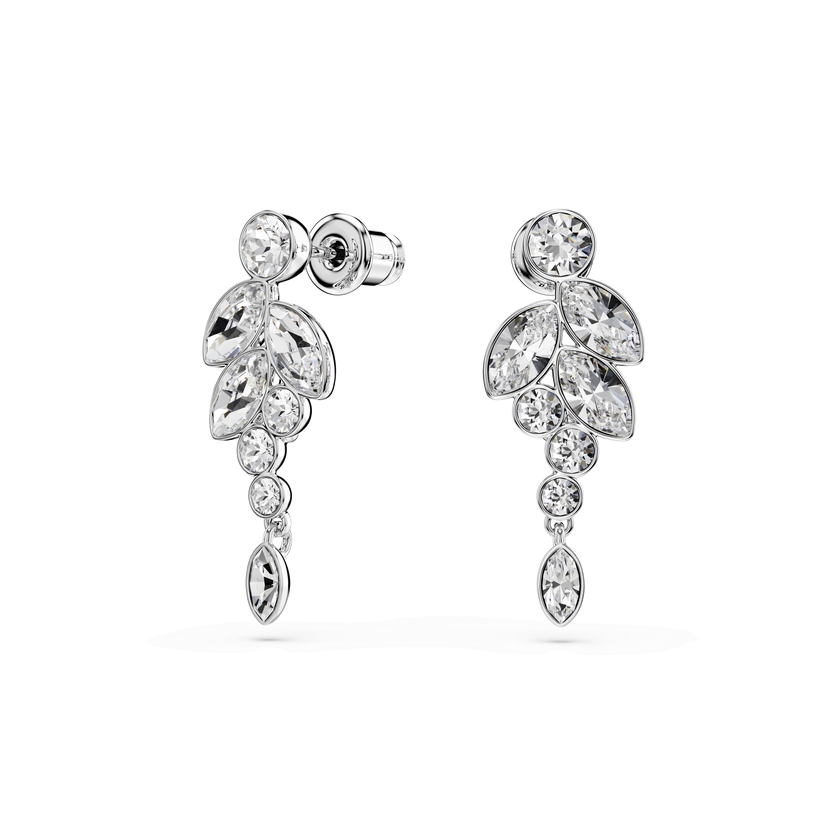 swarovski أقراط متدلية diapason، قطع متنوع، قمر، لون أبيض، طلاء روديوم