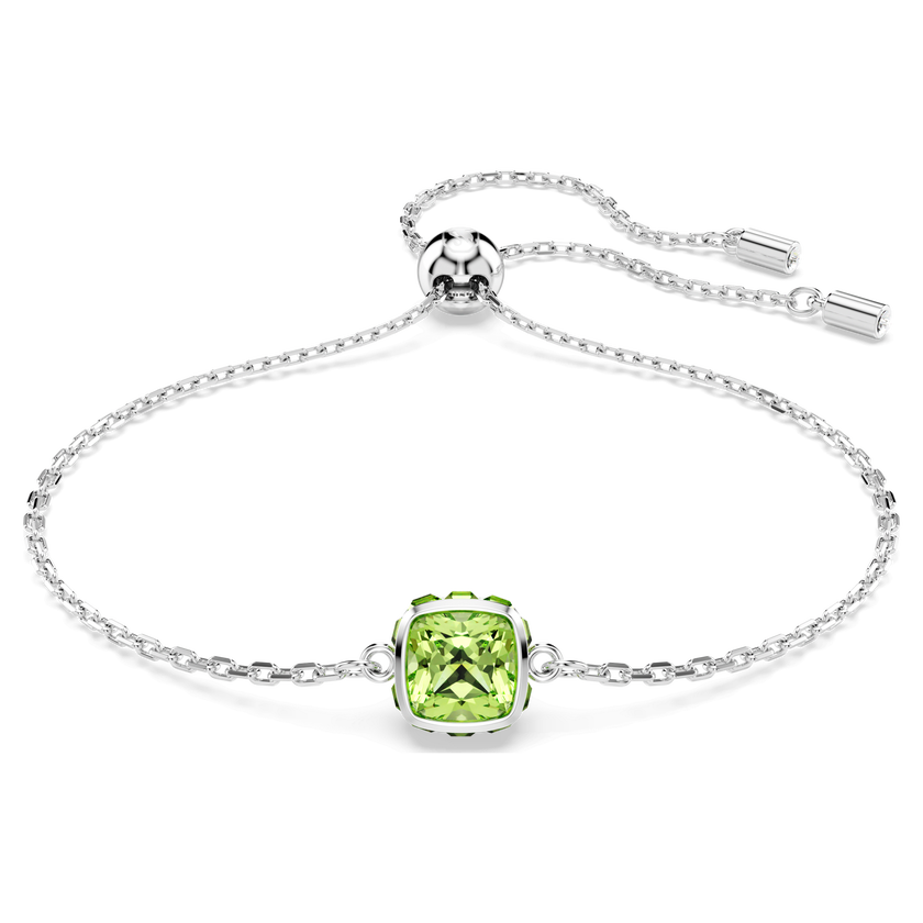 swarovski سوار birthstone، قطع مربع، august، لون أخضر، طلاء روديوم