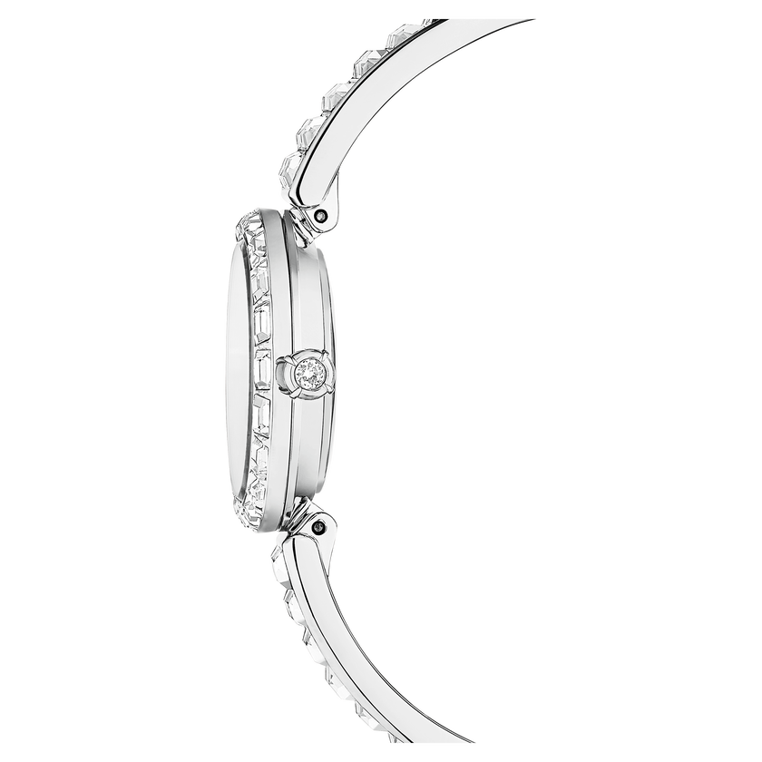 swarovski ساعة matrix bangle، صناعة سويسرية، سوار كريستال، لون أبيض، ستانلس ستيل