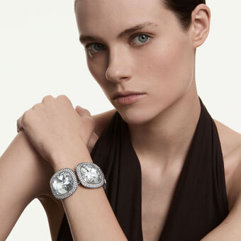 swarovski سوار una angelic، قطع كوشن، لون أبيض، طلاء روتينيوم