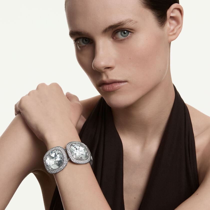 swarovski سوار una angelic، قطع كوشن، لون أبيض، طلاء روتينيوم