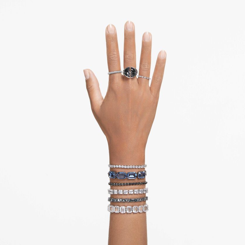 swarovski سوار تنس millenia، قطع مربع، صغير، لون أبيض، طلاء روديوم