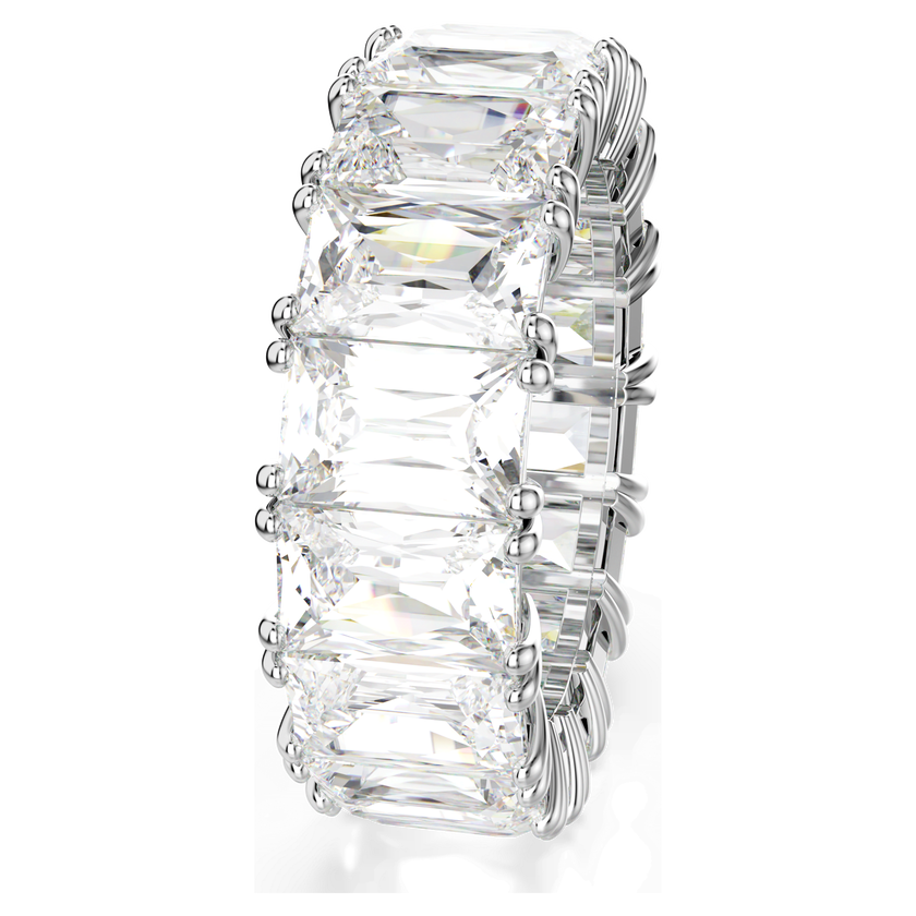 swarovski خاتم matrix vittore، قطع باغيت، لون أبيض، طلاء روديوم
