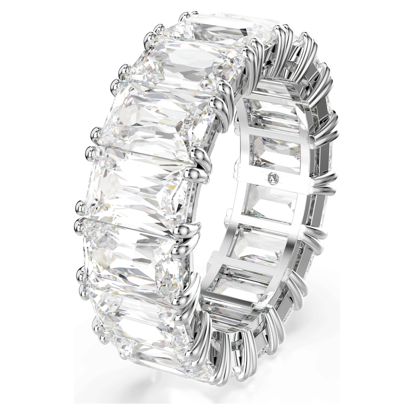 swarovski خاتم matrix vittore، قطع باغيت، لون أبيض، طلاء روديوم