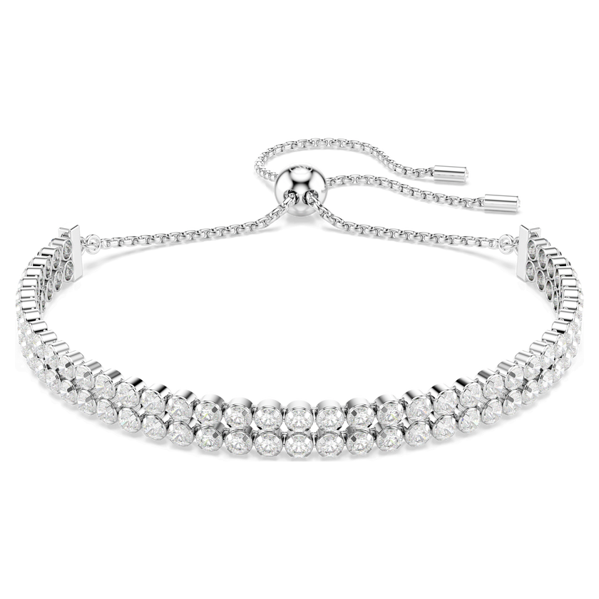 swarovski سوار matrix tennis، قطع مستدير، لون أبيض، طلاء روديوم