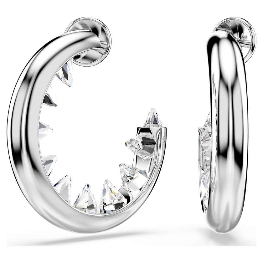 swarovski أقراط حلقية sublima، لون أبيض، طلاء روديوم