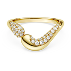 swarovski خاتم مفتوح classica، قطع مستدير، لون أبيض، فضة استرليني، لمسة نهائية من الذهب عيار 18 قيراط