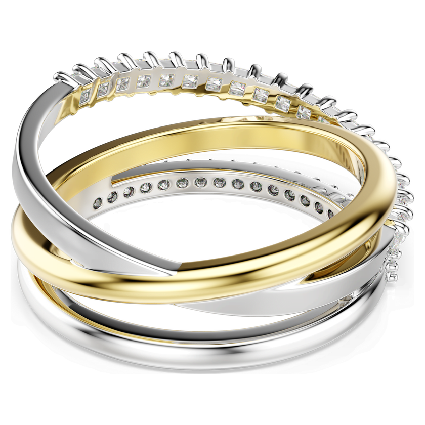 swarovski خاتم hyperbola، قطع متنوع، لون أبيض، لمسة نهائية من معادن مختلطة