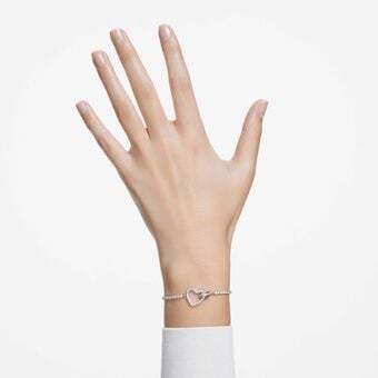 swarovski سوار lovely، على شكل قلب، لون أبيض، طلاء روديوم