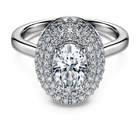 swarovski خاتم هالة سوليتير eternity، أحجار ألماس مُصنعة في المختبر بإجمالي 1 5 قيراط، ذهب أبيض عيار 18