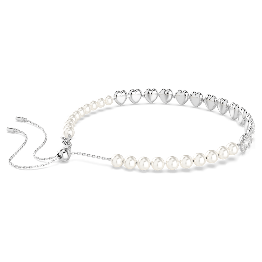عقد شوكر تنس ariana grande x swarovski، قطع متنوع، شكل قلب، لون أبيض، طلاء روديوم