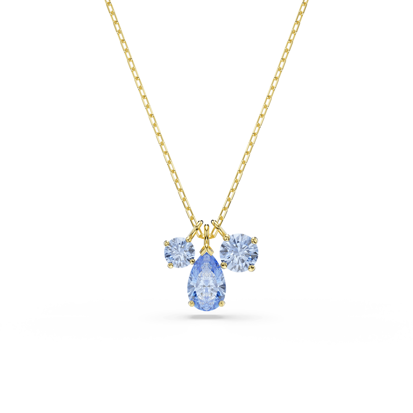 swarovski طقم mesmera، قطعتين، قطع متنوع، لون أزرق، لمسة نهائية من الذهب عيار 18 قيراط