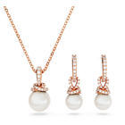 swarovski طقم originally، لون أبيض، طلاء بلون ذهبي وردي