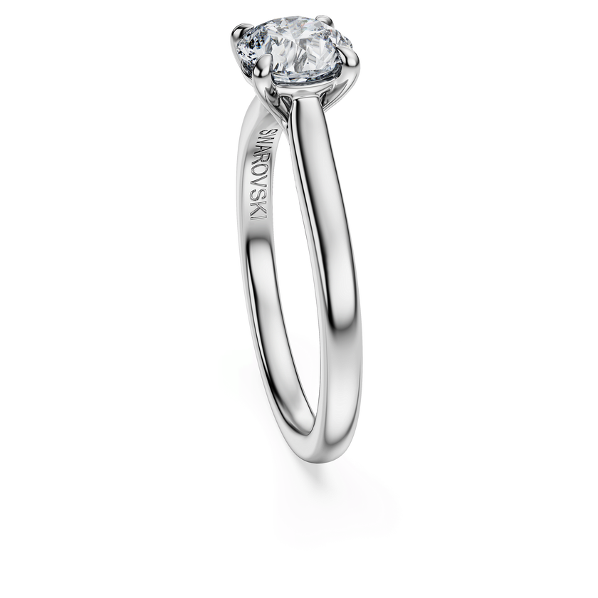 swarovski خاتم سوليتير eternity، ألماس مُصنع في المختبر إجمالي 1 قيراط، شكل دائري، ذهب أبيض عيار 18 قيراط
