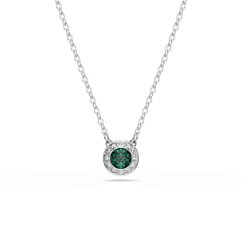 swarovski طقم una angelic، قطعتين، قطع مُستدير، لون أخضر، طلاء روديوم