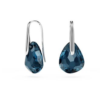 swarovski أقراط متدلية galet، لون أزرق داكن، طلاء روديوم